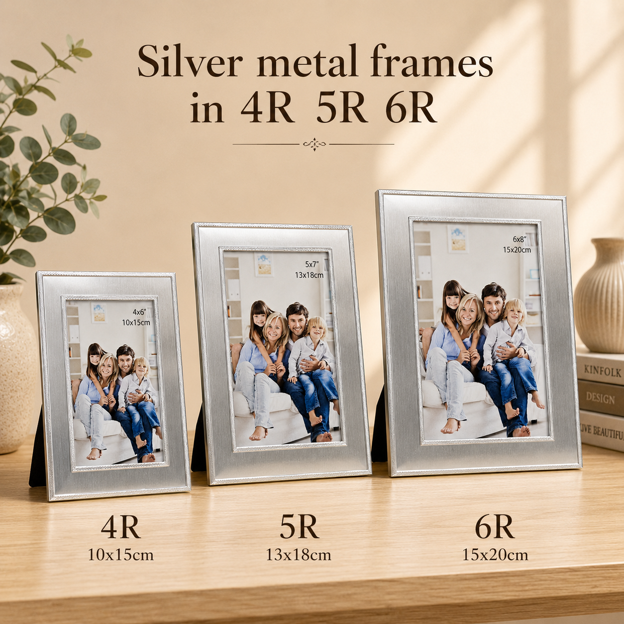 Silver metal frames in 4R, 5R and 6R